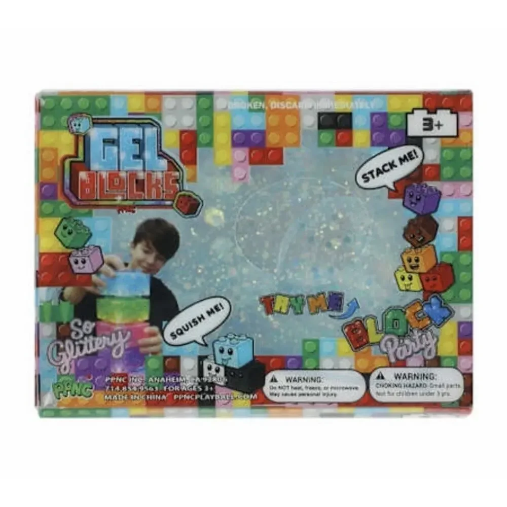 🔥PPNC Gel Blocks Block Party Squishy Stackable YELLOW Glitter BNWT🔥